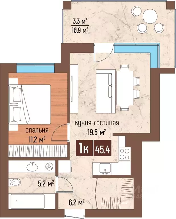 1-к кв. Калининградская область, Светлогорск Парковый жилой комплекс, ... - Фото 1