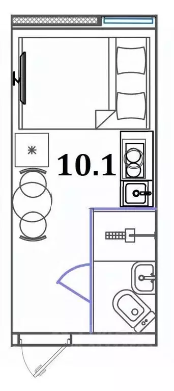 Студия Санкт-Петербург Бумажная ул., 22к2 (10.1 м) - Фото 1