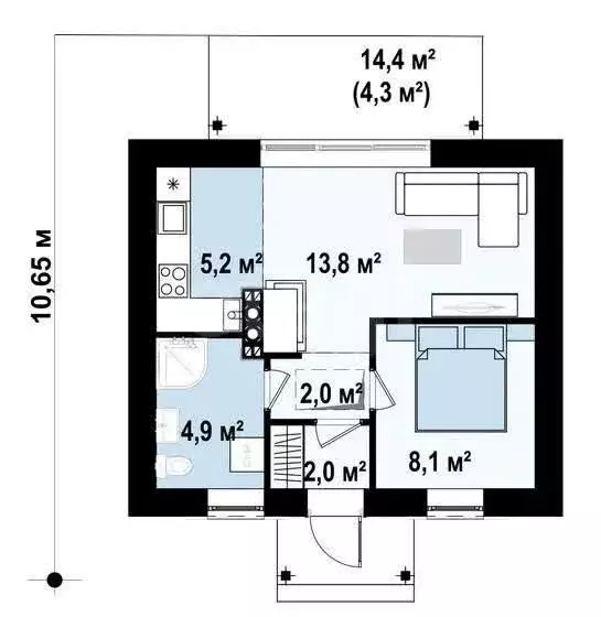 Дом в Феодосия, улица Маршала Ерёменко, 8 (36 м) - Фото 1