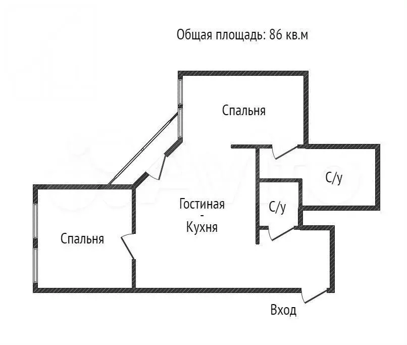 3-к. квартира, 86 м, 7/10 эт. - Фото 0