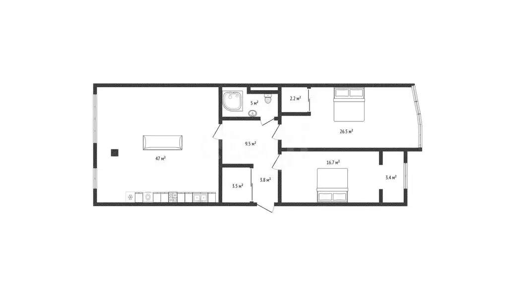 3-комнатная квартира: Каспийск, улица Байрамова, 15В (117 м) - Фото 1