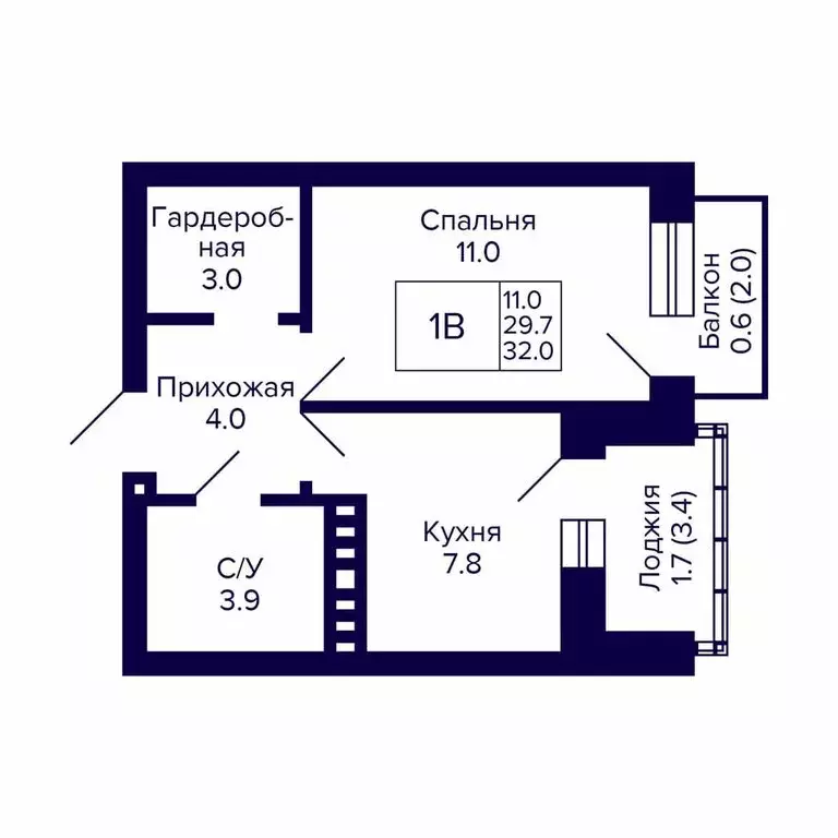 1-комнатная квартира: Новосибирск, жилой комплекс Сподвижники (32 м) - Фото 0