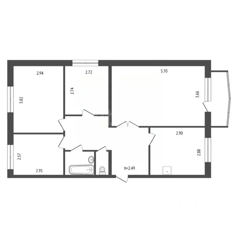 4-к кв. Бурятия, Улан-Удэ ул. Цивилева, 33 (72.7 м) - Фото 1