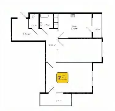 2-к кв. Воронежская область, Воронеж Никитинские сады жилой комплекс ... - Фото 1