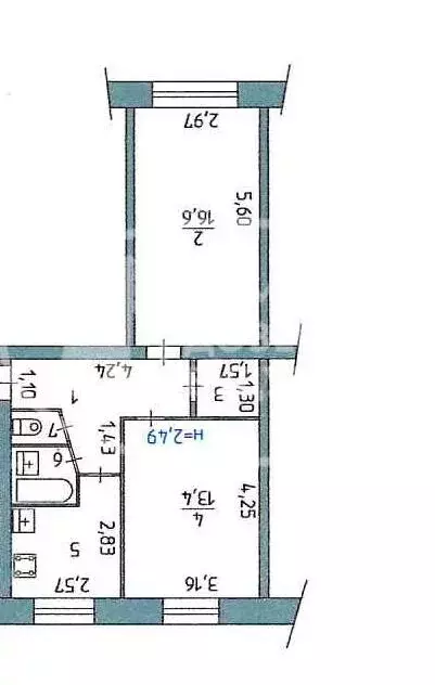 2-комнатная квартира: Чусовой, улица 50 лет ВЛКСМ, 14 (48.2 м) - Фото 1