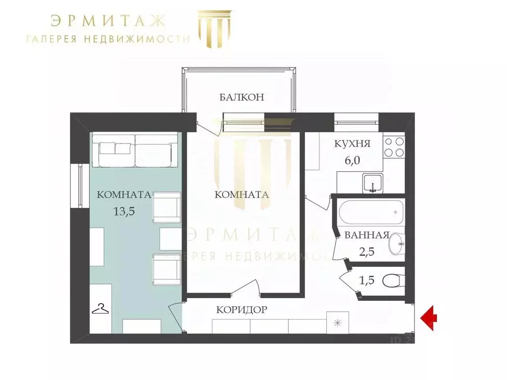 Комната Санкт-Петербург пос. Смолячково, пер. Павлика Морозова, 7 ... - Фото 2