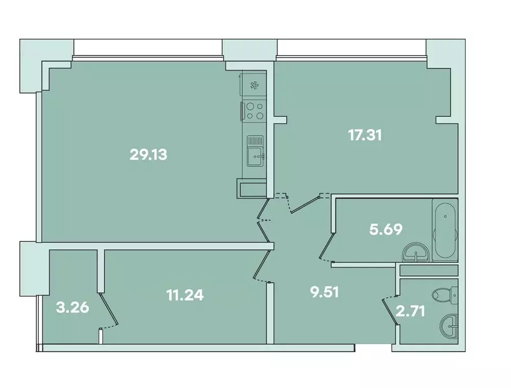 2-комнатная квартира: Иркутск, улица Петрова, 16 (80.68 м) - Фото 0