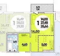 Квартира-студия, 28 м, 15/16 эт. - Фото 0