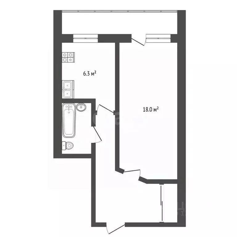 1-к кв. Московская область, Химки ул. Мичурина, 18 (32.5 м) - Фото 2