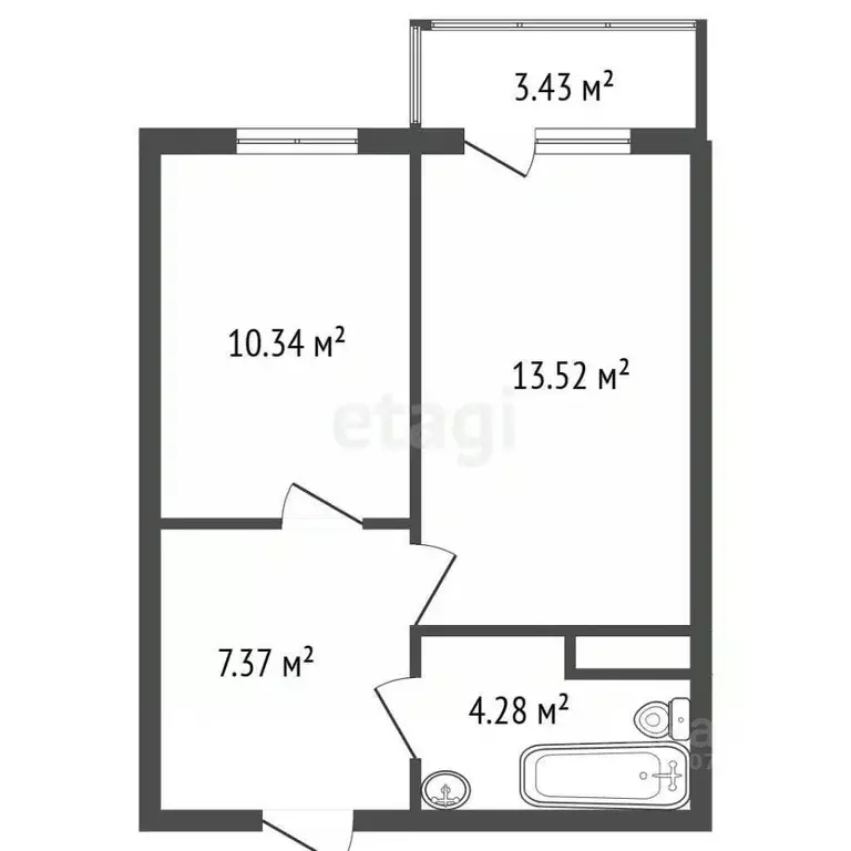 1-к кв. Санкт-Петербург ул. Крыленко, 36к2 (38.9 м) - Фото 2