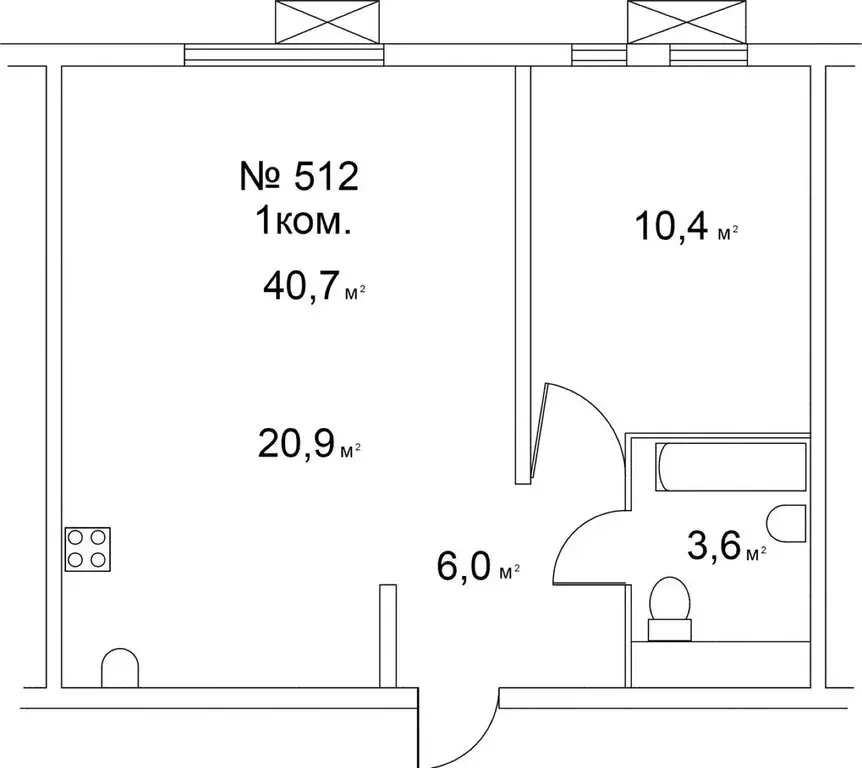 1-комнатная квартира: Москва, Большая Очаковская улица, 2 (41 м) - Фото 0