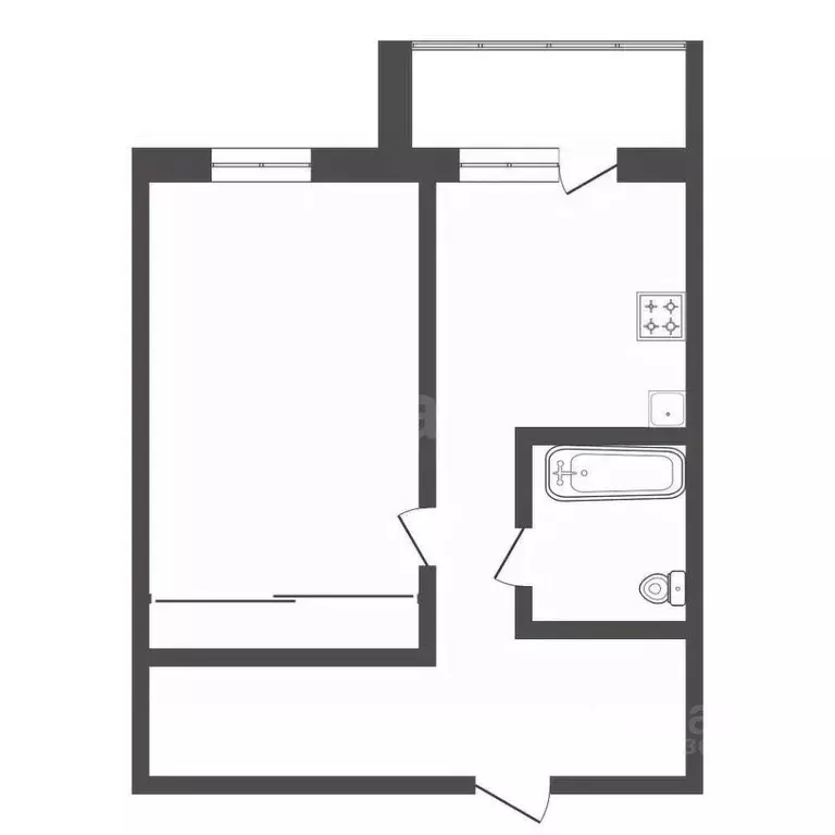 1-к кв. Амурская область, Благовещенск Заводская ул., 2 (44.1 м) - Фото 2