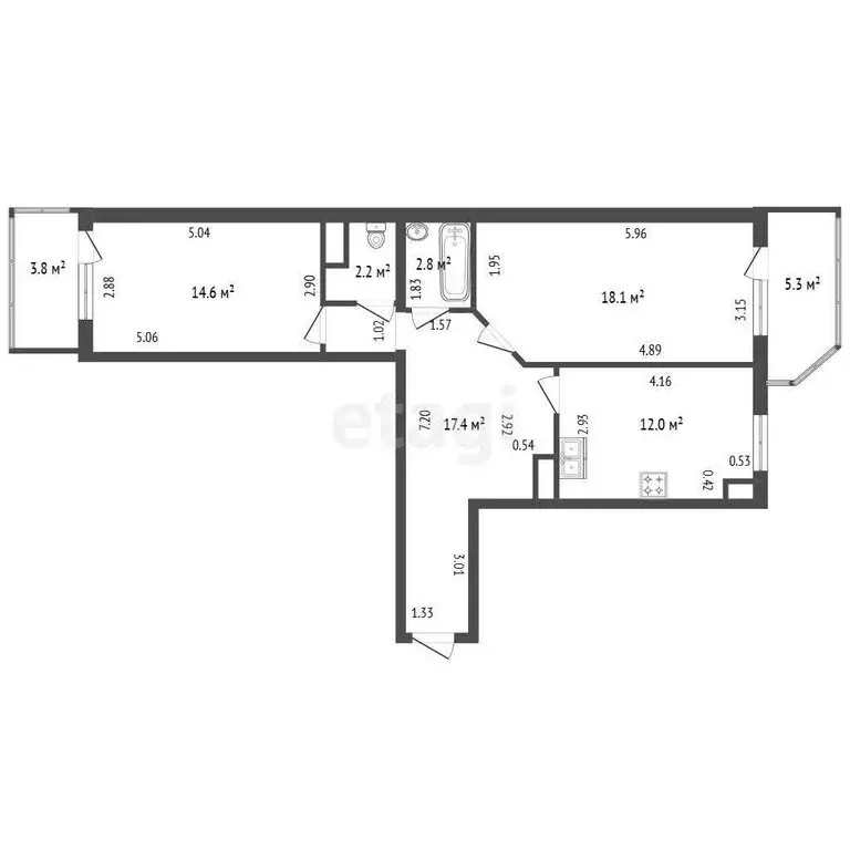 2-комнатная квартира: Санкт-Петербург, проспект Народного Ополчения, ... - Фото 1