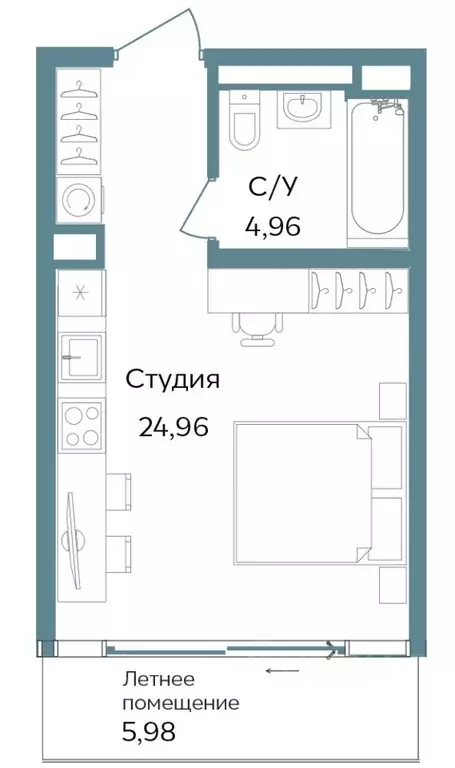 Студия Крым, Саки ул. Морская (45.9 м) - Фото 0
