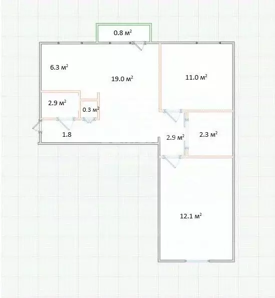 3-к кв. Карелия, Петрозаводск Октябрьский просп., 3 (59.4 м) - Фото 2