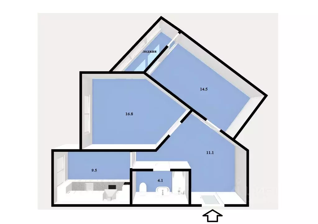 2-к кв. Свердловская область, Екатеринбург ул. Яскина, 12 (56.0 м) - Фото 0