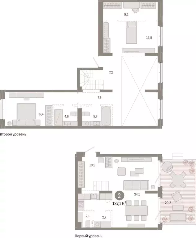 2-комнатная квартира: Тюмень, жилой комплекс На Минской (137.06 м) - Фото 1