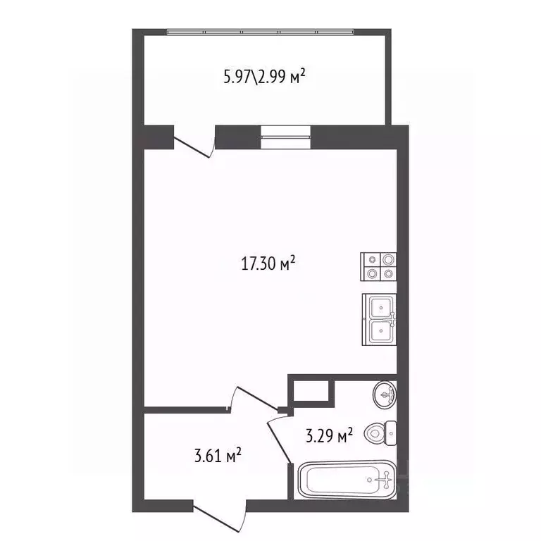 Студия Санкт-Петербург Планерная ул., 87к1 (23.7 м) - Фото 0