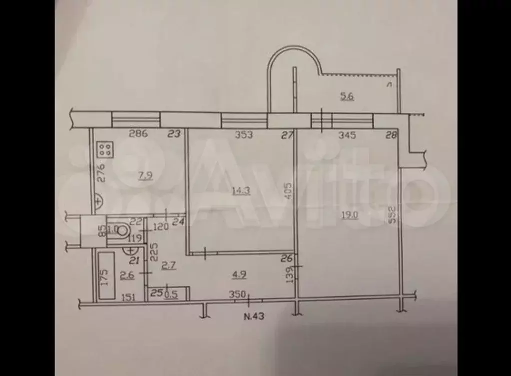2-к. квартира, 54 м, 2/10 эт. - Фото 0