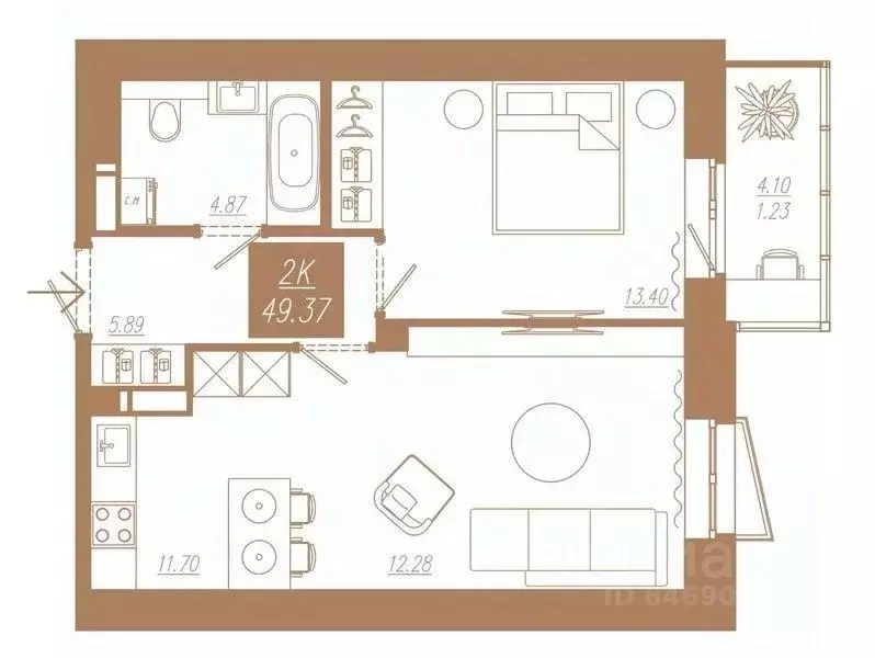 1-к кв. Красноярский край, Красноярск ул. 3-я Краснодарская, 14А/3 ... - Фото 0
