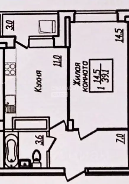 1-к кв. Чувашия, Чебоксары пос. Восточный, ул. Восточная, 13 (37.6 м) - Фото 2