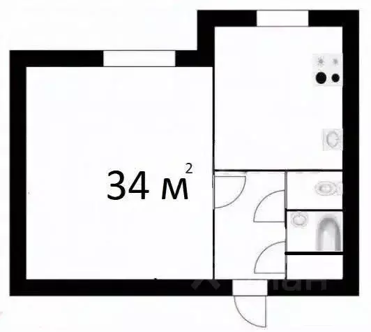 1-к кв. Алтайский край, Барнаул ул. Антона Петрова, 229 (34.0 м) - Фото 1