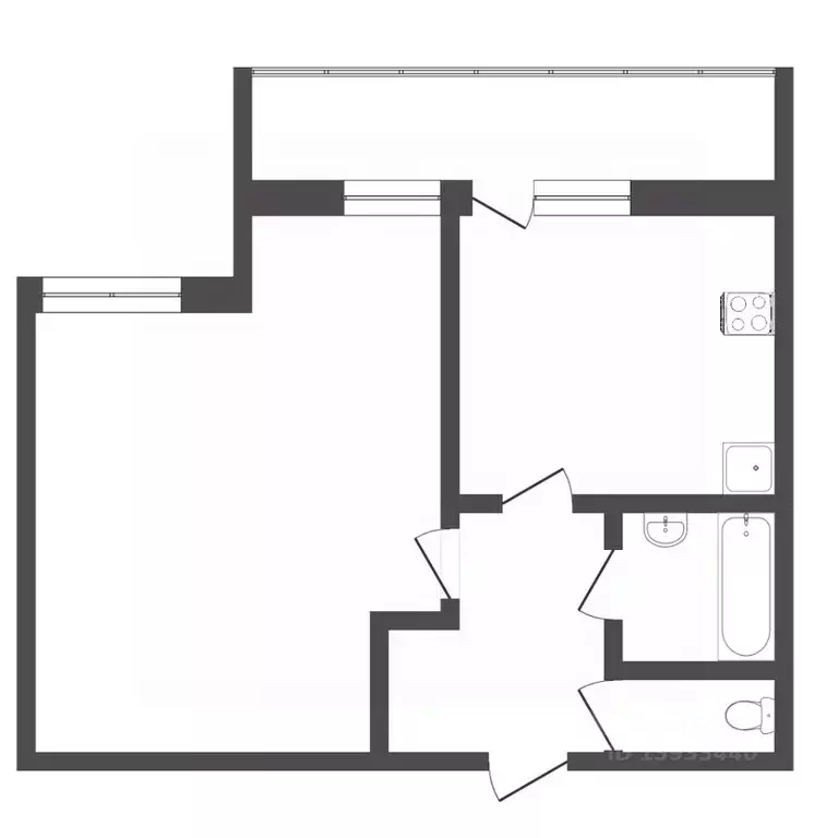 1-к кв. Тюменская область, Тюмень ул. Рационализаторов, 22/1 (45.6 м) - Фото 2