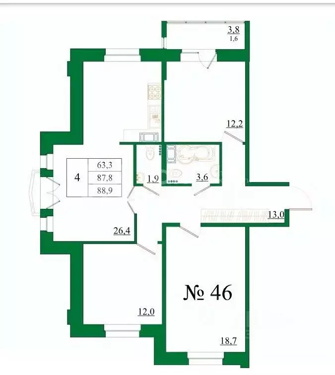 4-к кв. Ленинградская область, Гатчина Орловский бульвар жилой ... - Фото 1