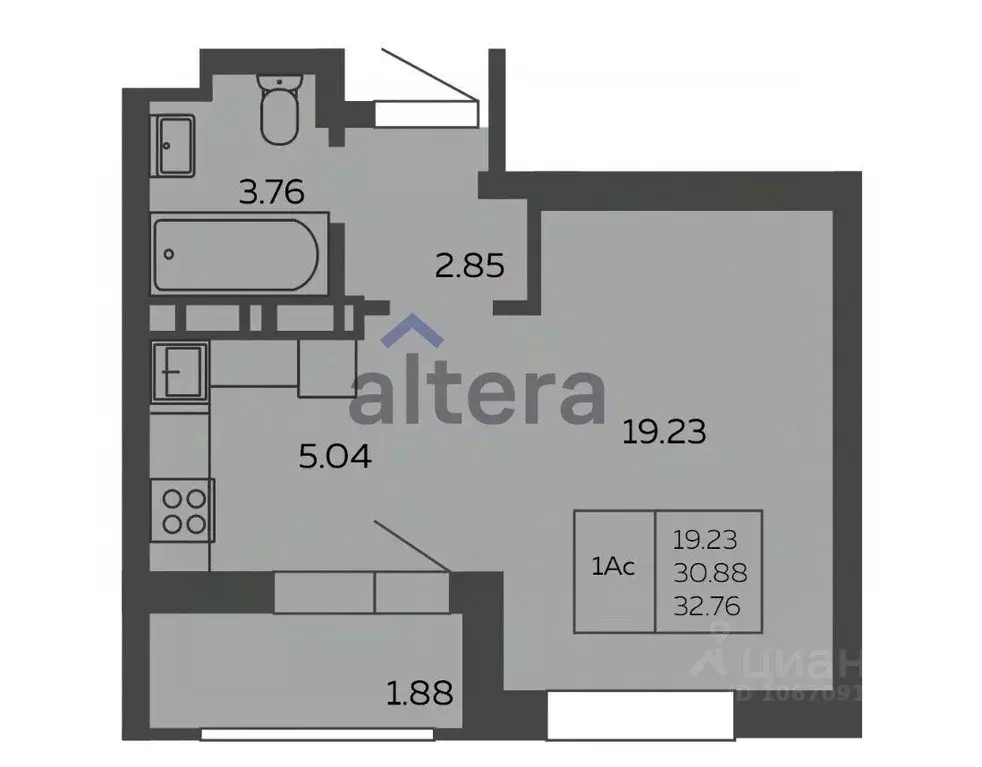 Студия Татарстан, Казань ул. Назиба Жиганова, 2А (31.1 м) - Фото 2