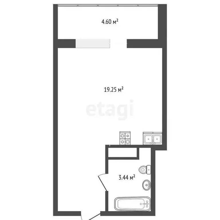 Квартира-студия: Тюмень, улица Фармана Салманова, 6 (23 м) - Фото 1