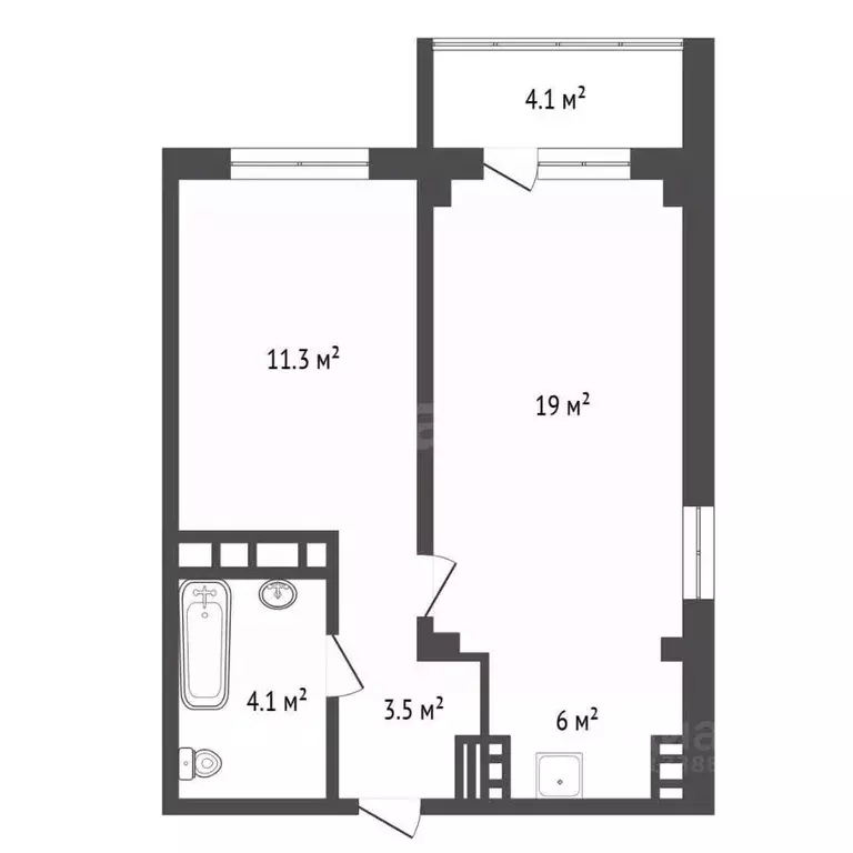 2-к кв. Красноярский край, Красноярск просп. Машиностроителей, 35 ... - Фото 1