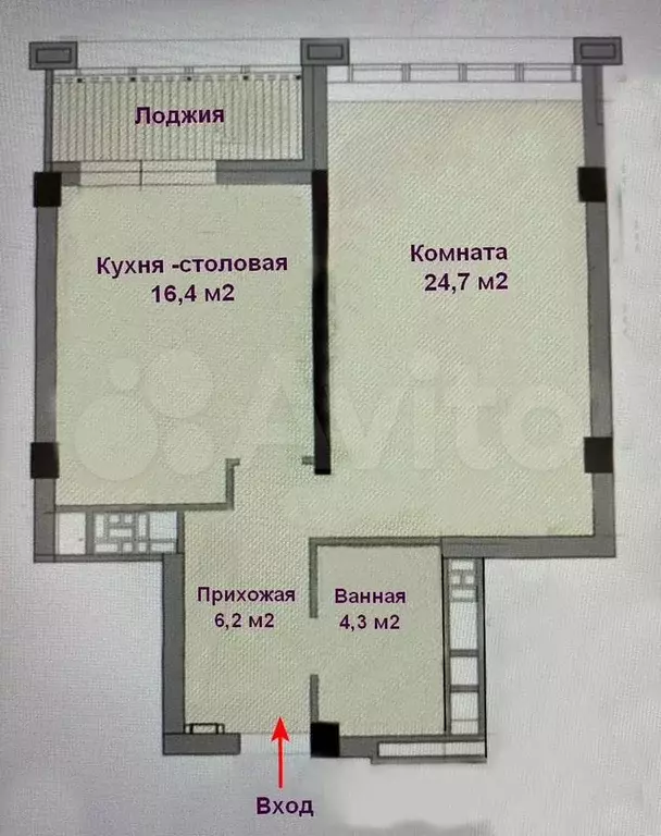 1-к. квартира, 51,6 м, 10/25 эт. - Фото 0