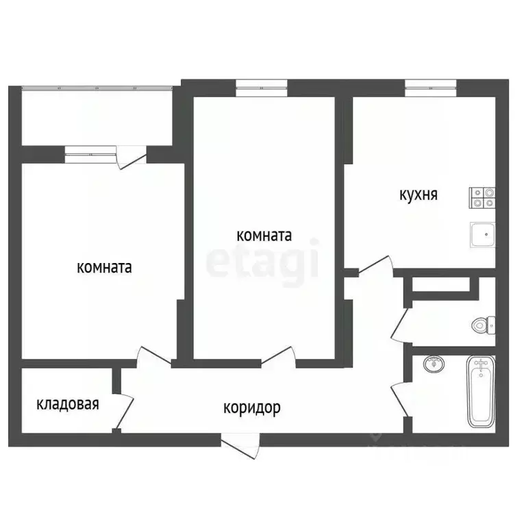 2-к кв. Воронежская область, Семилуки ул. Чайковского, 7/1 (60.9 м) - Фото 1