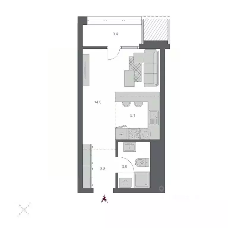1-к кв. Новосибирская область, Новосибирск Беринг жилой квартал,  ... - Фото 1