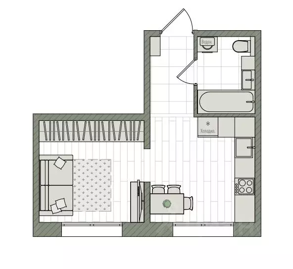 1-к кв. Кировская область, Киров бул. Прибрежный, 6 (26.6 м) - Фото 1