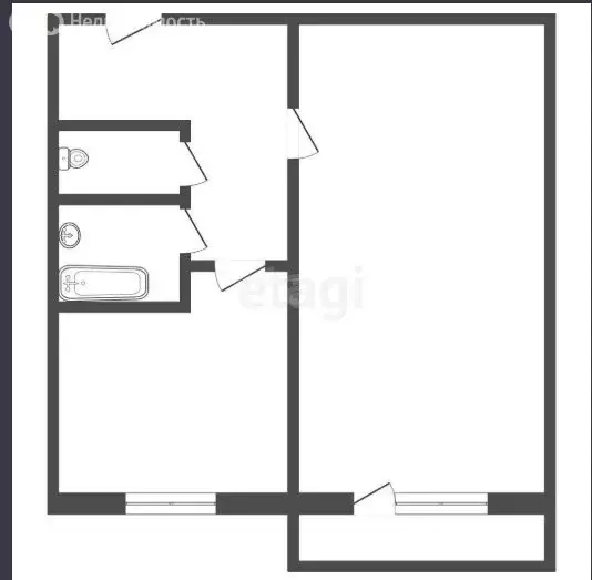 2к в -комнатной квартире ( м) - Фото 1