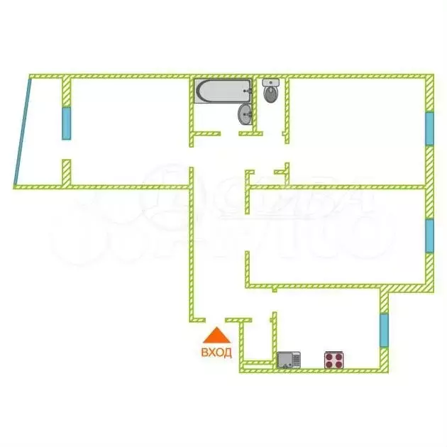 3-к. квартира, 65 м, 5/9 эт. - Фото 0
