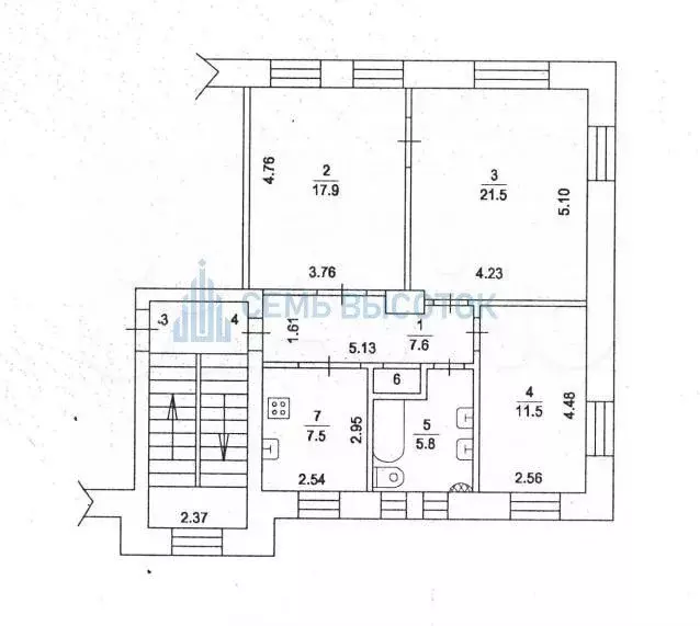 3-к. квартира, 73 м, 2/4 эт. - Фото 0
