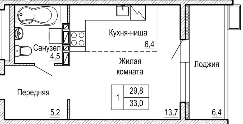 1-к кв. Приморский край, Артем ул. Кирова, 74/1 (33.0 м) - Фото 0