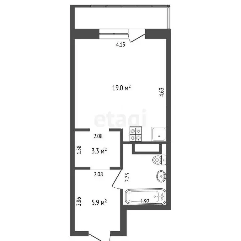 Квартира-студия: деревня Дударева, улица Сергея Джанбровского, 27к3 ... - Фото 1