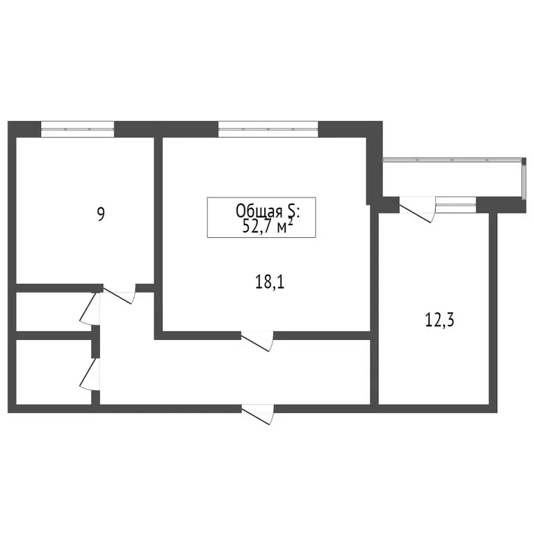 2-комнатная квартира: Новокузнецк, улица Петракова, 53 (51 м) - Фото 1