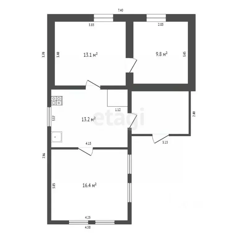 Дом в Кемеровская область, Юрга Транспортная ул., 21 (53 м) - Фото 2