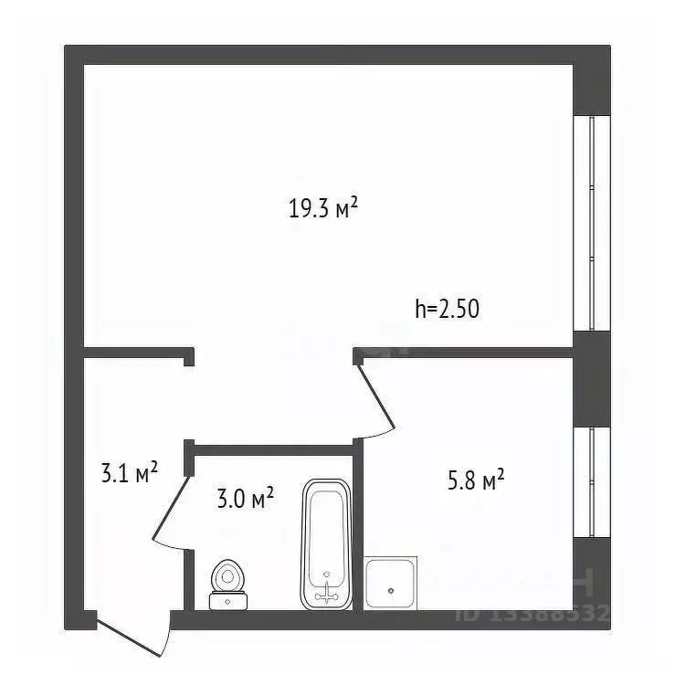 1-к кв. Красноярский край, Красноярск ул. Крупской, 8 (31.2 м) - Фото 1