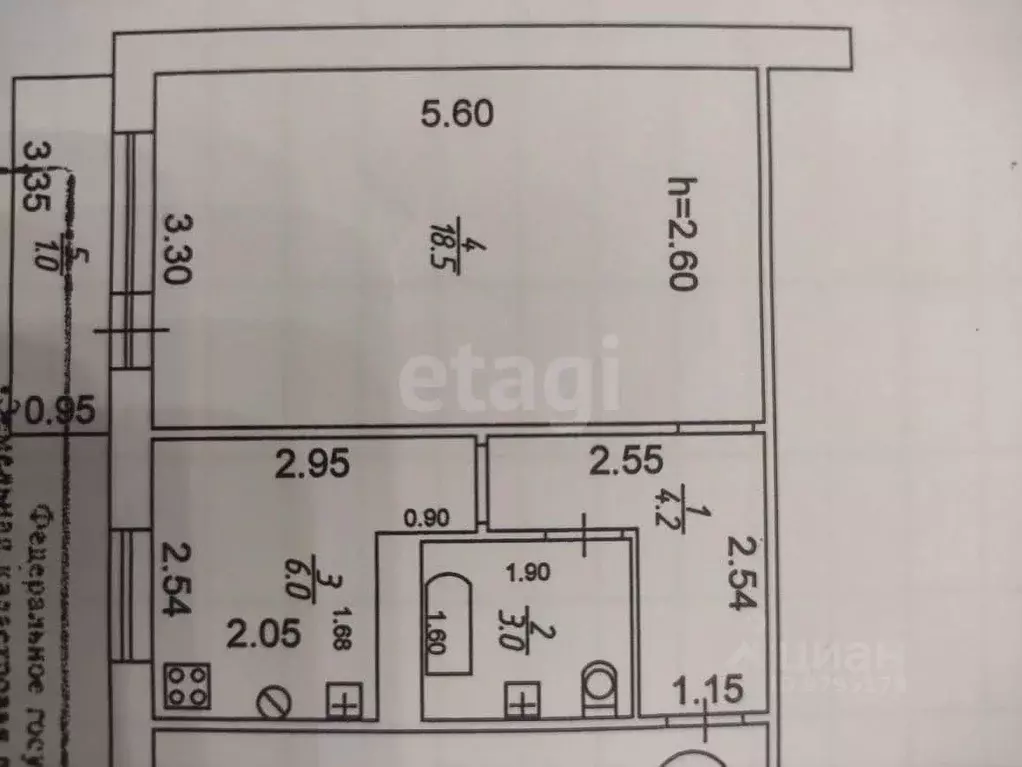 1-к кв. Татарстан, Казань Повстанческая ул., 5 (31.7 м) - Фото 2