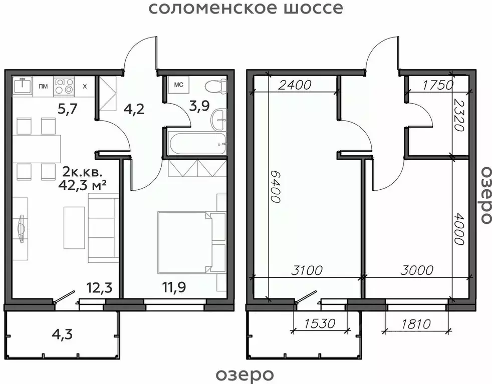 2-к кв. Карелия, Петрозаводск Район Северная промзона, Вороний Наволок ... - Фото 0