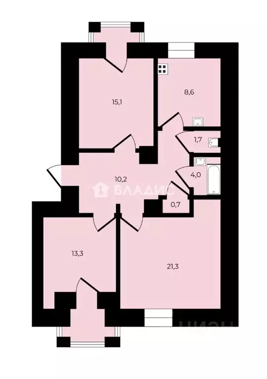 3-к кв. Санкт-Петербург пер. Каховского, 3 (74.9 м) - Фото 2