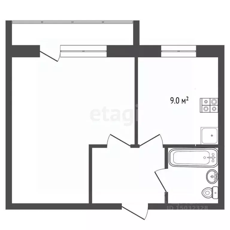 1-к кв. Владимирская область, Муром Лесная ул., 1 (31.7 м) - Фото 1