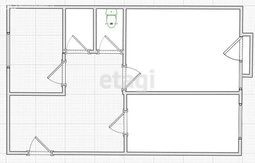 2-комнатная квартира: Буй, улица Ивана Сусанина, 16 (50.1 м) - Фото 1