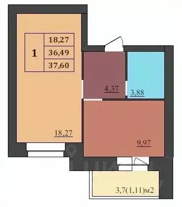 1-к кв. Ярославская область, Ярославль Северный жилрайон, 15-й мкр,  ... - Фото 1