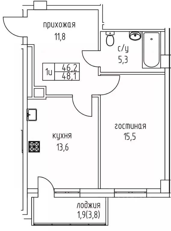 1-к кв. Саха (Якутия), Якутск просп. Михаила Николаева, 3/6 (48.1 м) - Фото 0